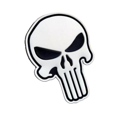 Blackout Punisher Skull PVC Velcro Patch