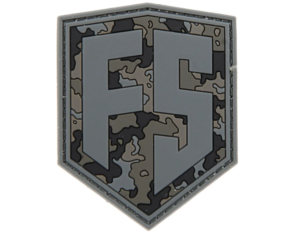 first strike pvc velcro patch grey black