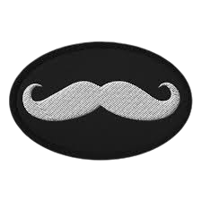 handlebar mustache velcro patch