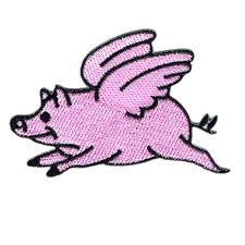 flying pig patch velcro