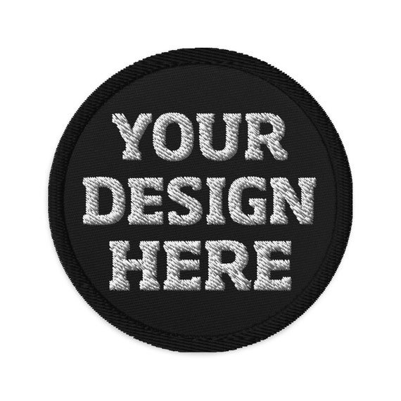 Lot Of 2 White Abstract Art Embroidered Circle Patches - Iron-On For DIY Crafts A-03615A