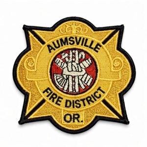 FIRE DISTRICT PATCH GOLDEN BACKGROUND